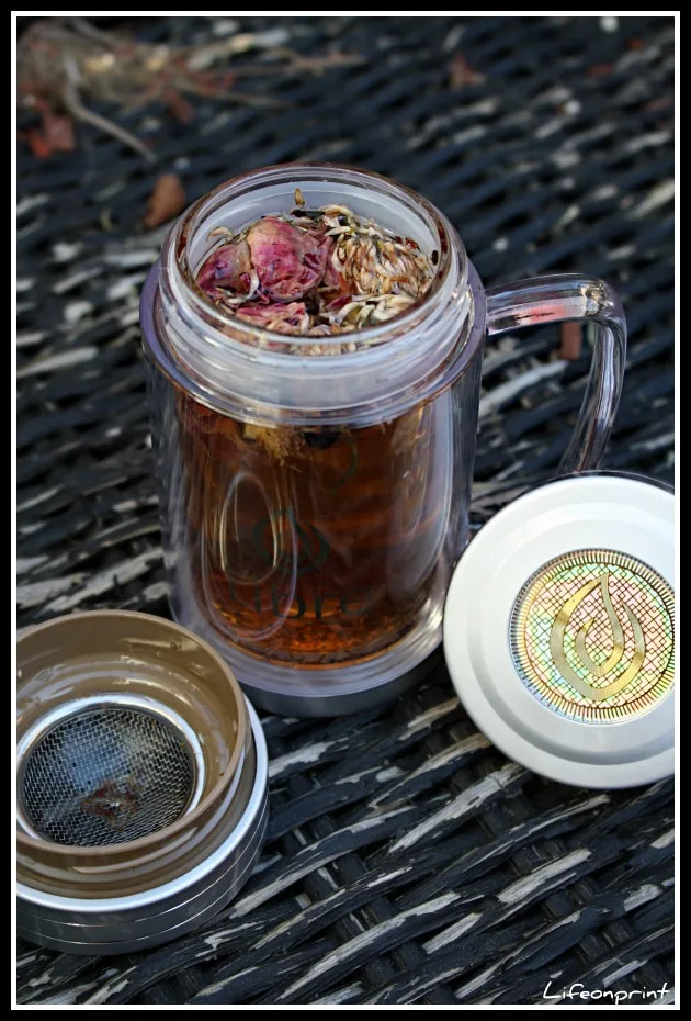 Loose leaf tea inside a Libre Tea mug. 