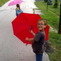 red umbrella kid