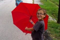 red umbrella kid