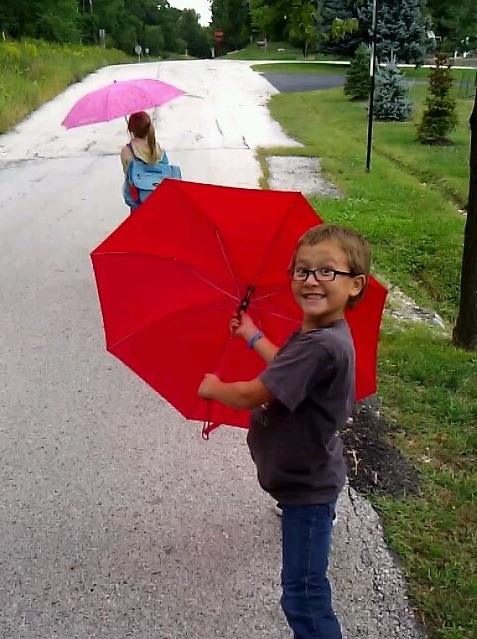 red umbrella kid