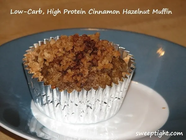 Low carb high protein cinnamon hazelnut muffin