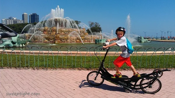 Niko on ElliptiGo by Buckingham Fountain Chicago.