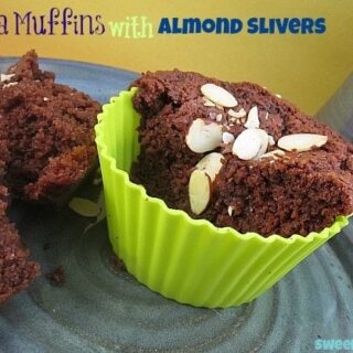 Nutella Muffins with Greek Yogurt and Almonds