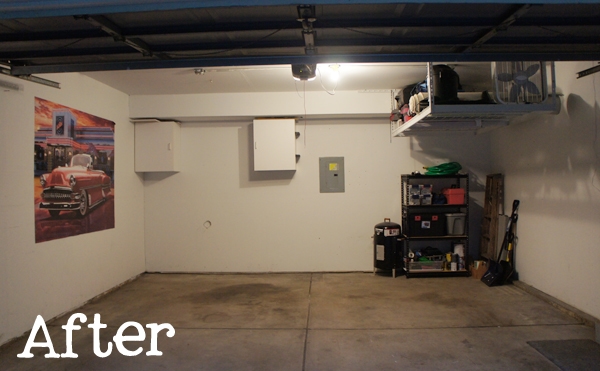 Garage with more space after installing Saferacks. 