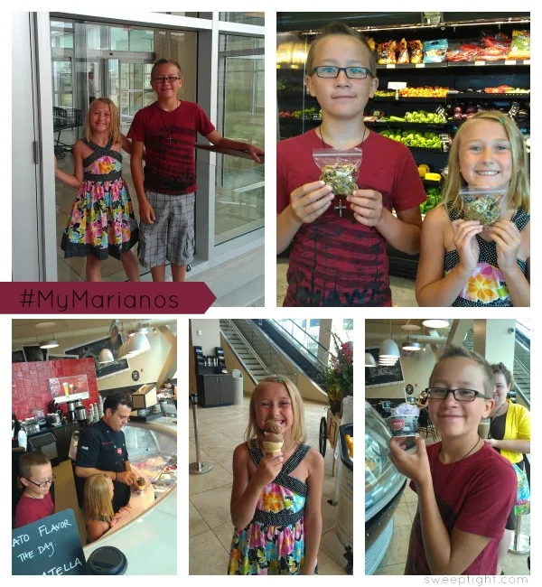 Kids enjoying Mariano's shopping in Chicago.
