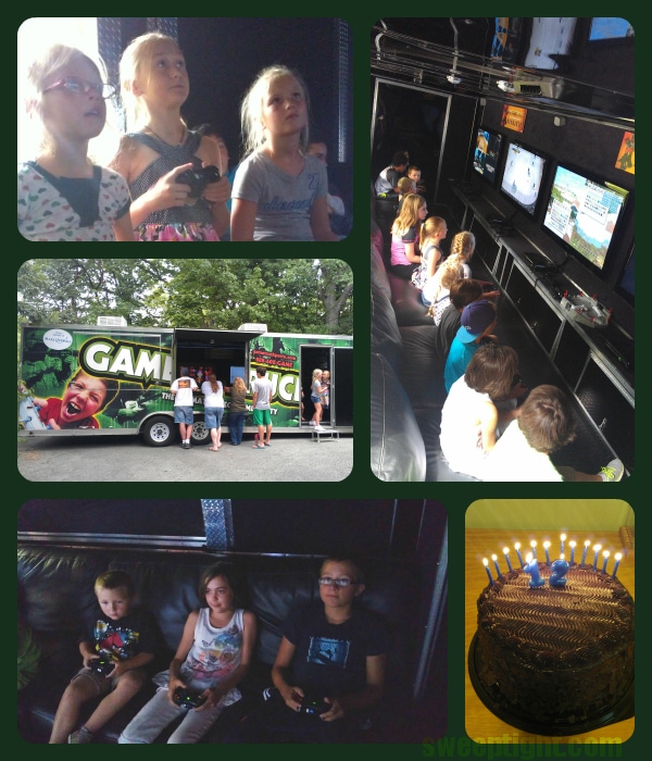 Collage of the GameTruck party. 