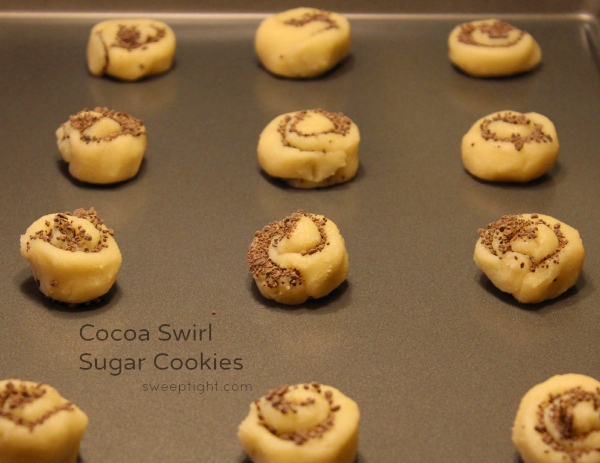 American Heritage Chocolate Cocoa Swirl Sugar Cookies Raw on pan #Sponsored #MC