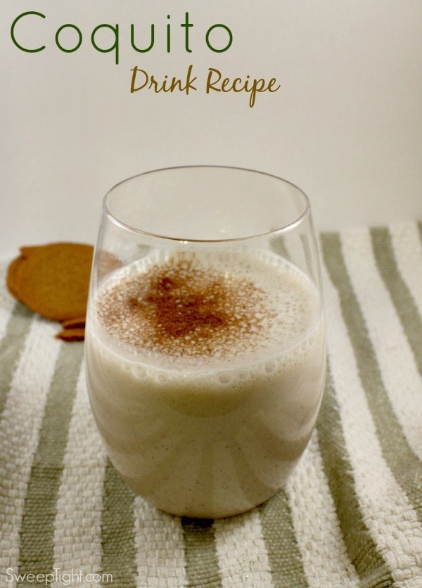 Coquito drink topped with cinnamon
