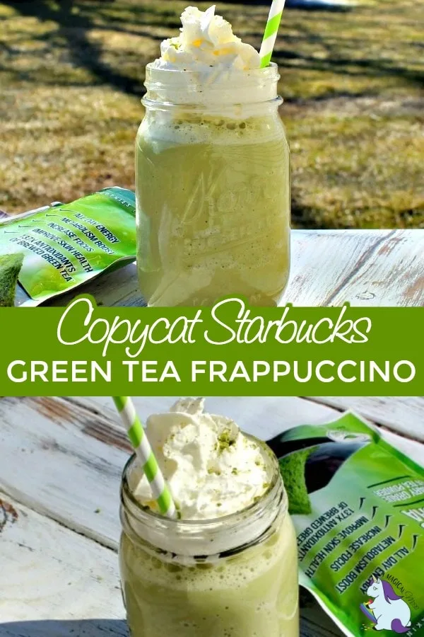 Green tea frappuccino collage
