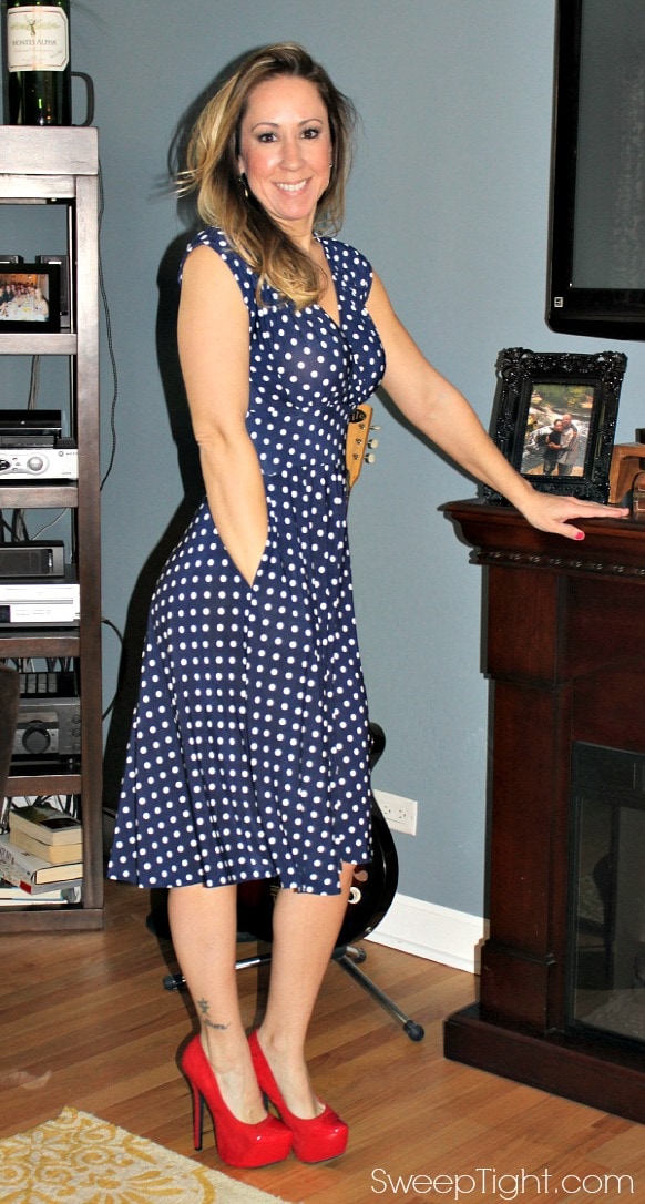 Navy and White Polka Dot Nora Karina Dress