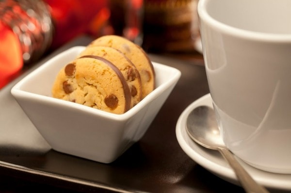 Chocolate chip cookies dipped in fudge. 