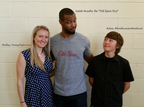Old Spice Isaiah Mustafa and Sweep Tight Blogger.