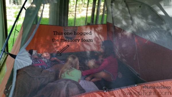 Girls in a tent. 