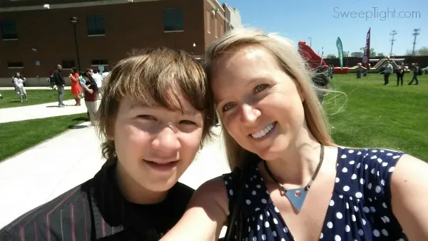 Mother Son Selfie at Old Spice event.