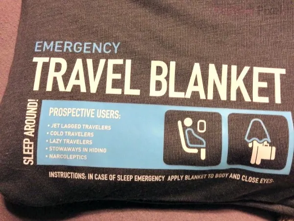 Funny travel blanket. 