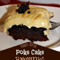 Peanut Butter Poke Cake Brownies Recipe #CookingUpGood