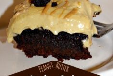 Peanut Butter Poke Cake Brownies Recipe #CookingUpGood