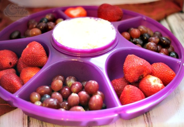 Cake Batter Fruit Dip in my New Tupperware Serving Center Set