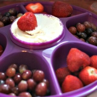 Cake Batter Fruit Dip in my New Tupperware Serving Center Set