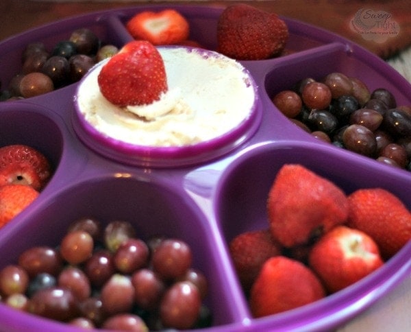 Cake Batter Fruit Dip in my New Tupperware Serving Center Set