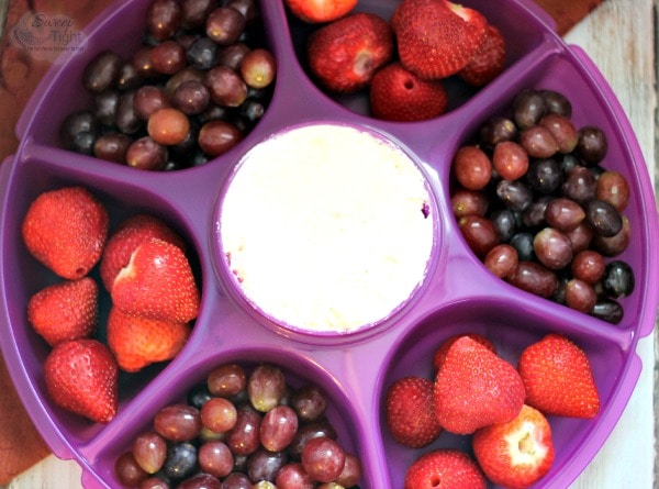 Cake Batter Fruit Dip in my New Tupperware