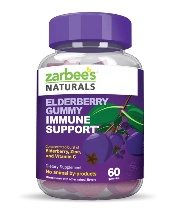 Bottle of Zarbee's Naturals Elderberry Gummies.