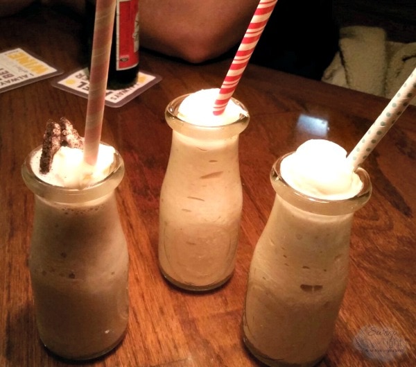 Mini milkshakes at Outback. 