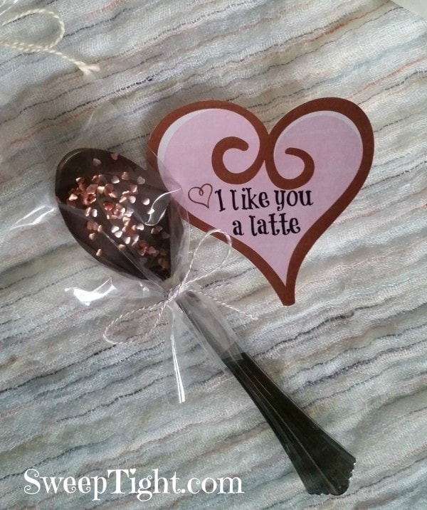 I Like you a Latte tag with a chocolate covered spoon