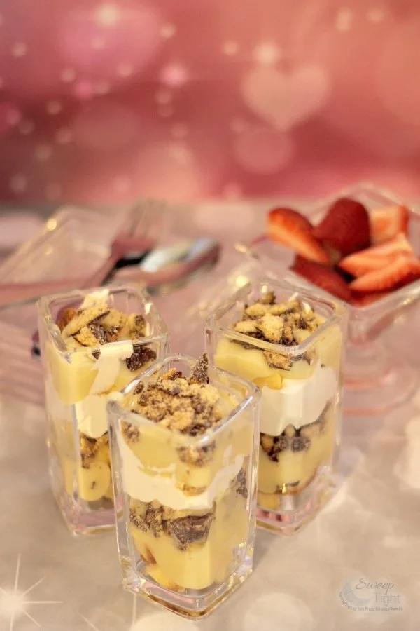 Mini serving dishes with layered dessert in them from LTD Commodities.