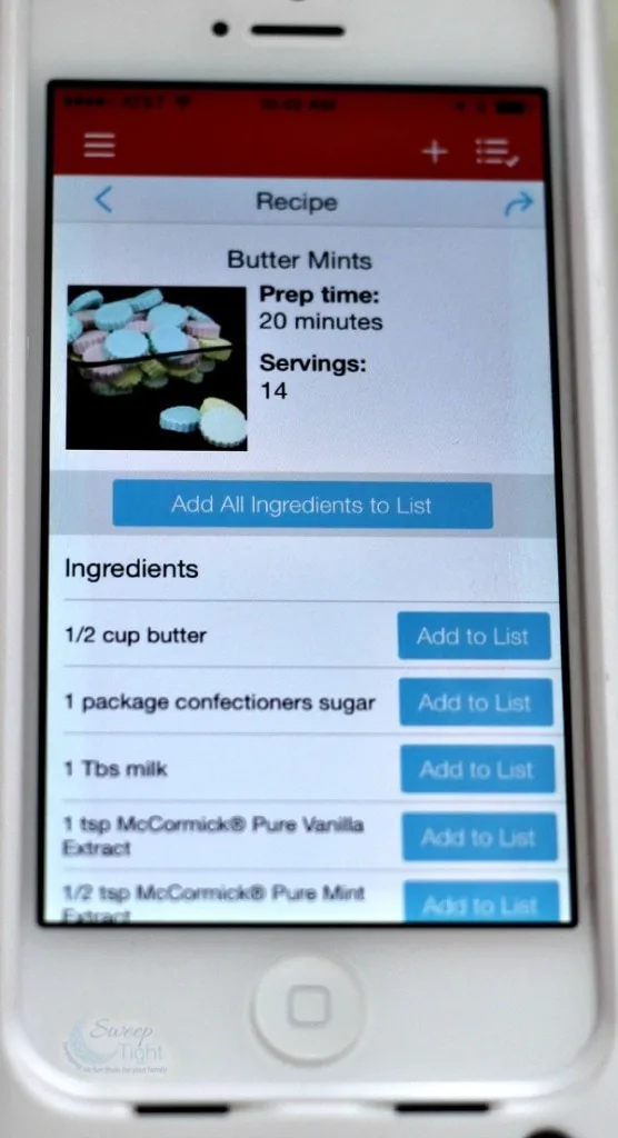 Recipes on the MyMixx App