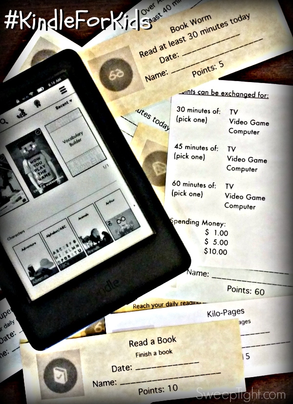 The new Amazon Kindle is making my kids read more and I made printable reading coupons for even more fun! #KindleforKids #Clevergirls #spon