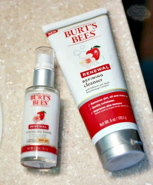 Burt's Bees renewal cleanser and lotion. 