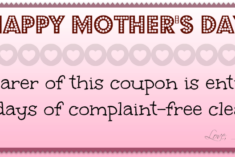 Printable Mother's Day Cleaning Coupon