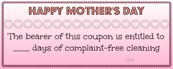 Printable Mother's Day Cleaning Coupon