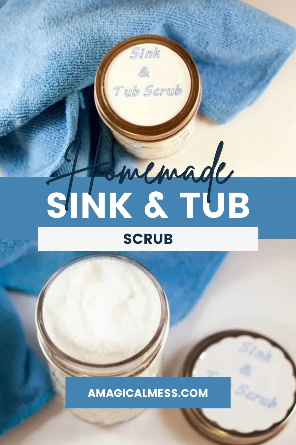 Jar of homemade sink and tub scrub. 