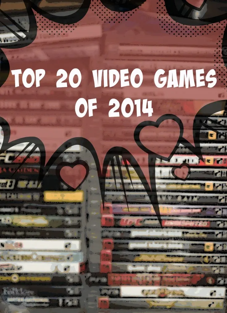 Stacks of video games.