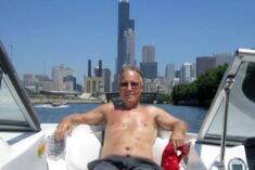 Dad boating in the Chicago River