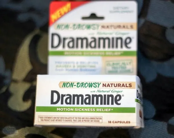 Box of Dramamine Motion Sickness Relief. 