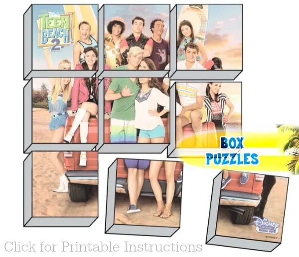 Teen Beach 2 Viewing Party Activities and Crafts - Box Puzzles.