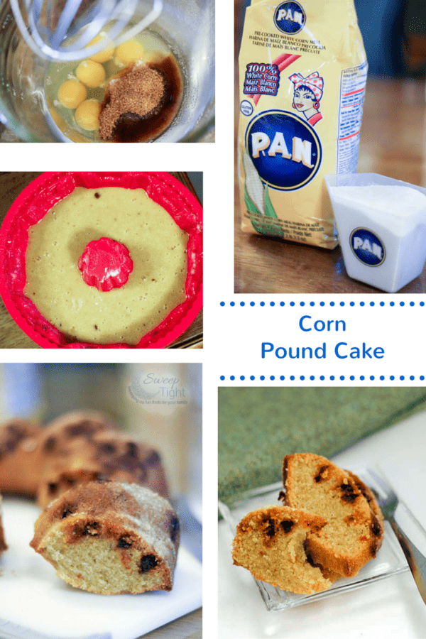 Corn Pound Cake Recipe with Cinnamon Chips #PANFan
