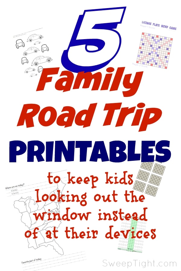 Pictures of road trip printables. 
