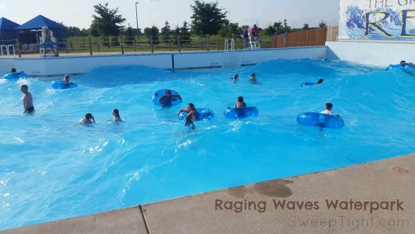 The wave pool at Raging Waves waterpark.