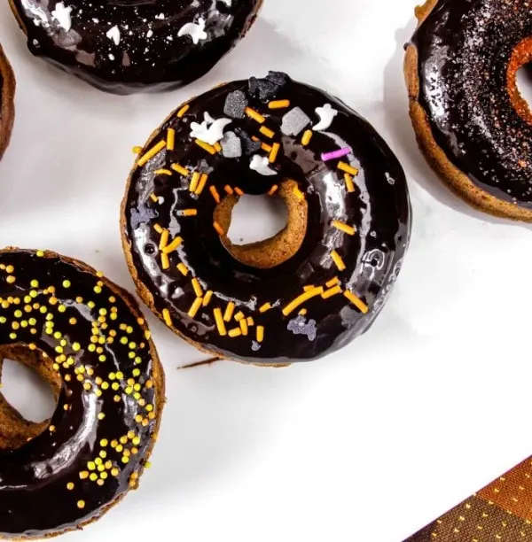 Halloween sprinkles on donut.
