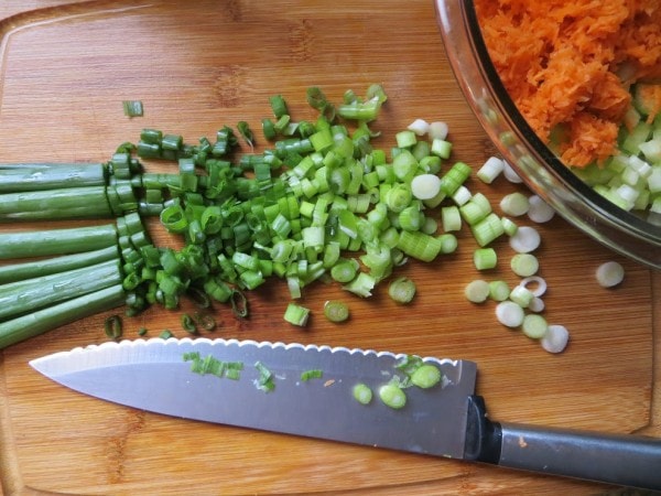 Chopped veggies. 