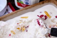 Raspberry and Peach No Churn Ice Cream Recipe
