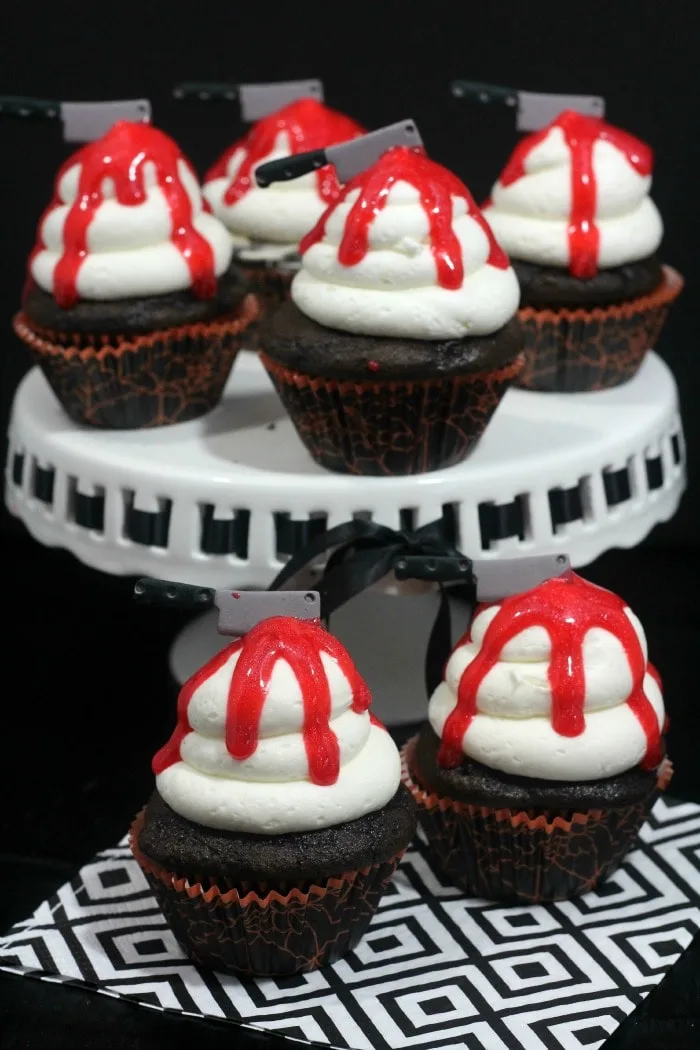 Bloody Knife Halloween Cupcakes Recipe