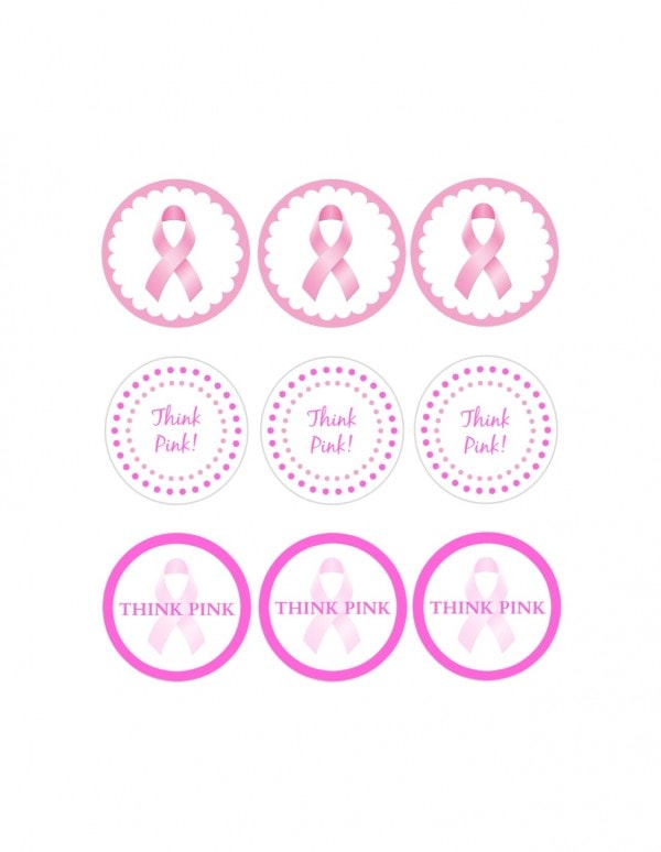 Think Pink cupcake toppers. 