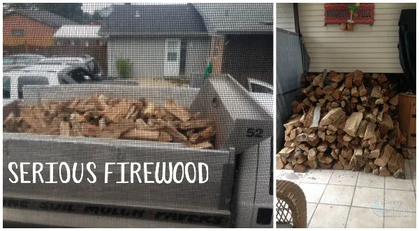 Huge firewood delivery.