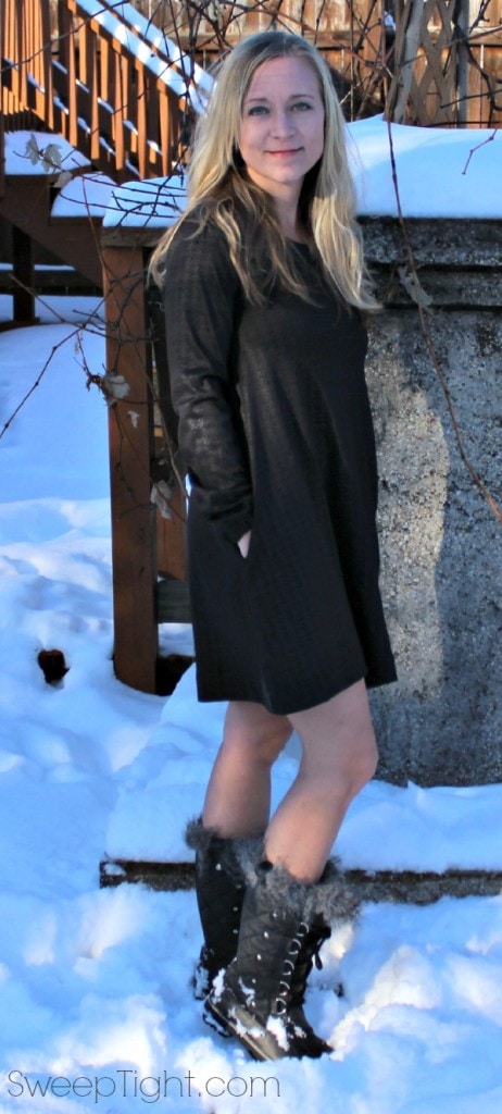Me wearing Sorel Winter Boots