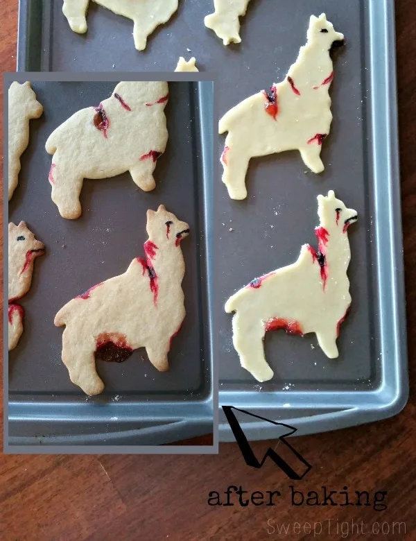 Easy cut out sugar cookies recipe to make zombie llamas! #YUM Perfect Halloween cookies!